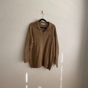 Zara Collared Henley Pull Over Sweater